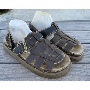 Sketchers Brown Leather Chunky Rubber Sole Gladiator Fisherman Sandals Men's‎ 10